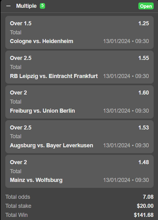 OnlyParleys's tweet photo. We're going all in on the Bundesliga! ⚽💪 Excited for the action, ready for the wins. Let's conquer the league together! 🏆🔥 #BundesligaChallenge #AllInForWins #Bundesliga #onlyparleys #parleys #cologne #heidenheim #Leipzig #Frankfurt #unionberlin #freiburg #Bayer04 #Mainz05 https://t.co/BPFlrF79QX