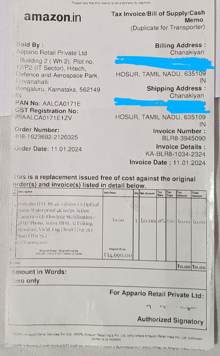 ThamizhanChana2's tweet image. Ordered an Insta 360 camera from Amazon on 4-01-2023 (Order ID: 402-3041143-2701947). Discovered it was incomplete, initiated a replacement, and received a wooden box labeled as the camera today. Urgently seeking resolution. The frustration is real!  #amazonissues #insta360