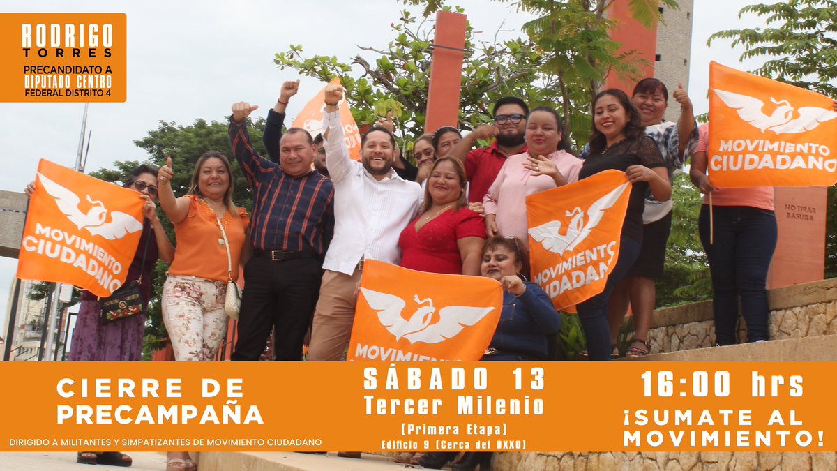 RodrigoTorresAy's tweet photo. Muy buenos días, te comparto mi agenda del día de hoy, donde concluiremos una precampaña exitosa visitando casa x casa a los militantes y simpatizantes de Movimiento Ciudadano. Juntos vamos a recuperar Tabasco #ElfuturoesNaranja #DISTRITO4FEDERAL #Fosfofosfo #Villahermosa https://t.co/rFOOBfwHJ8