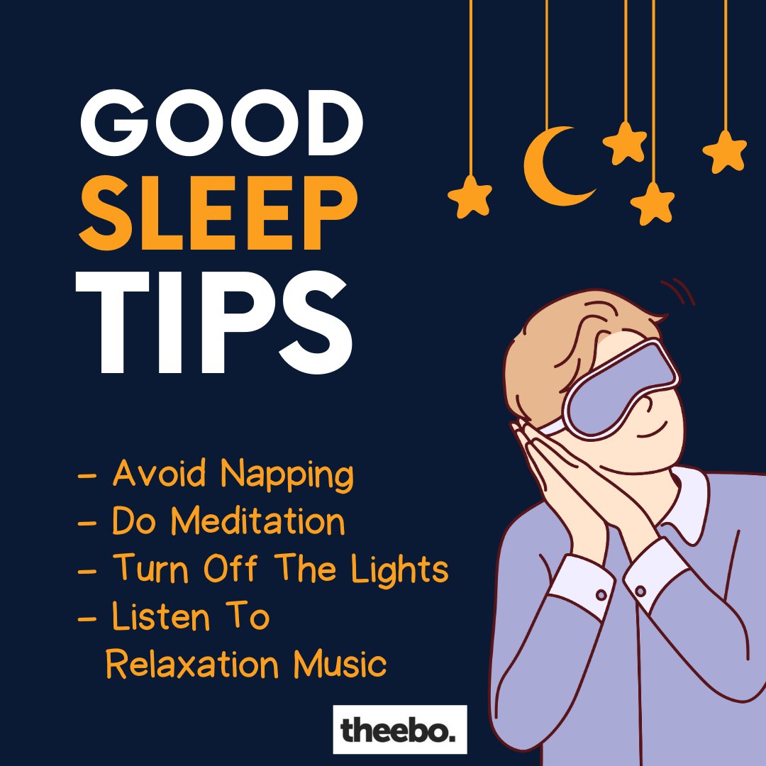 Theebo_co's tweet photo. Unlock the secret to a rejuvenating night's sleep: establish a consistent bedtime routine. 🌙 Wind down with calming activities, dim the lights, and disconnect from screens. Quality sleep awaits! 😴 

#SleepTip #HealthyHabits #WellnessWednesday https://t.co/BqkjVyt9c6