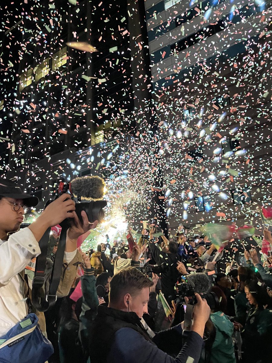 Scenes of total elation in Taipei as thousands of Lai Ching-te supporters gather to celebrate his victory. Speaking to people, the same words kept coming up: freedom, democracy and the fact people are proud to be Taiwanese. #TaiwanElection