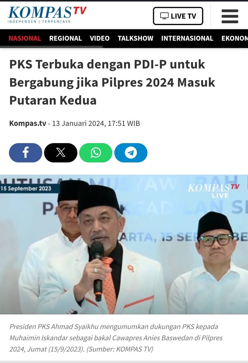 23 Feb 2023 : PDIP tutup pintu Koalisi dengan Nasdem, Demokrat dan PKS.

13 Januari 2024 : PKS ajak gabung PDIP berkoalisi.

Kalo bahasa bulenya From Hero to Zero 😂😂

#KoalisiOpenBO coming soon ✌️✌️