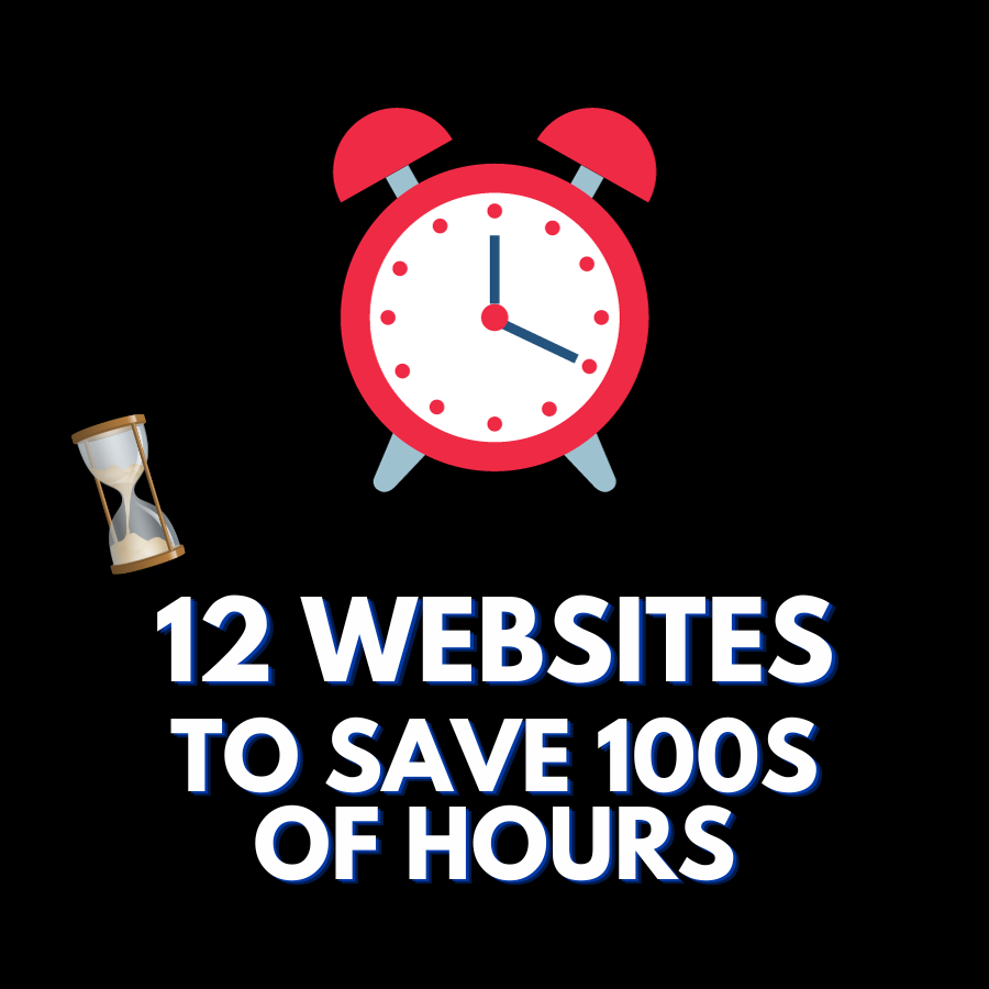 Kanojiyaaakash1's tweet photo. 12 websites that will save 100s of Hours:

[🔖 Bookmark for later] https://t.co/XXd7Fi7pys
