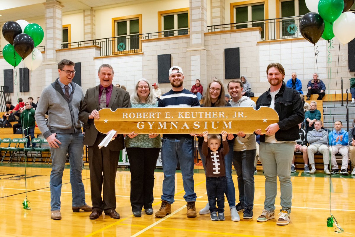 Welcome to the Robert E. Keuther Jr. Gymnasium! Congratulations Mr. Keuther and thank you for your continued support and dedication to MHS. I know I am one of many that can say I would not be where I am today without you!