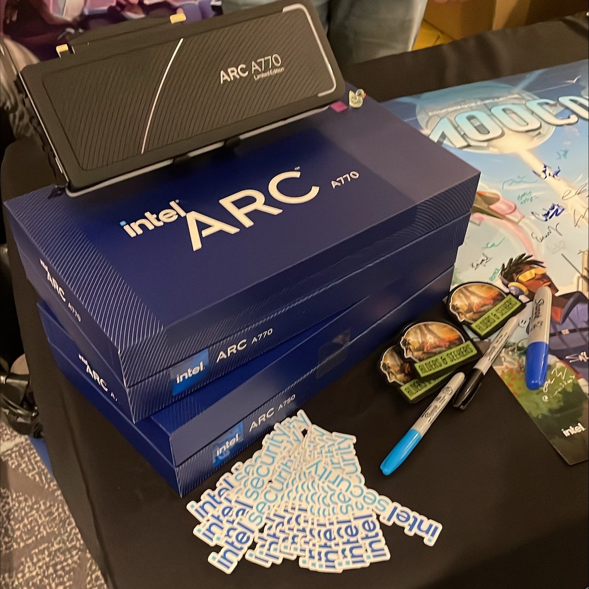 Day 2 of #ShmooCon is starting soon. #ProjectCircuitBreaker gave out 200 stamps yesterday to people solving our little puzzles. If you manage to solve all the puzzles you can win an A770 instantly (while supplies last). Participate here: intel.ly/3ROF2ny