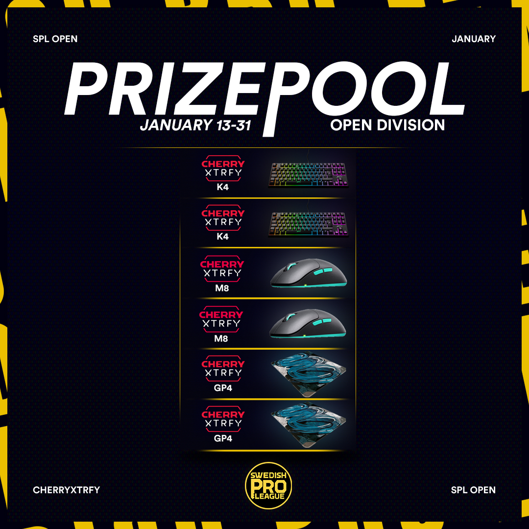 SPLCircuit's tweet image. Uppgradera din spelsetup inför 2024! 
Delta i vår Januari-ladder och ha chansen att vinna högkvalitativa tangentbord och möss från @cherryxtrfy. 

Utforska exceptionella produkter och vinn priser med oss på @SPLCircuit @FACEIT