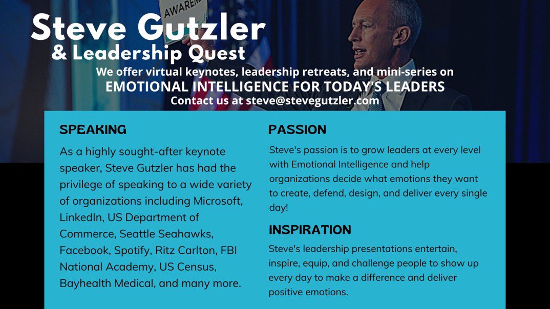 SteveGutzler's tweet image. We help good leaders and teams become Great leaders and teams.
#Leadership #TeamBuilding #Keynotes #Workshops SteveGutzler.com