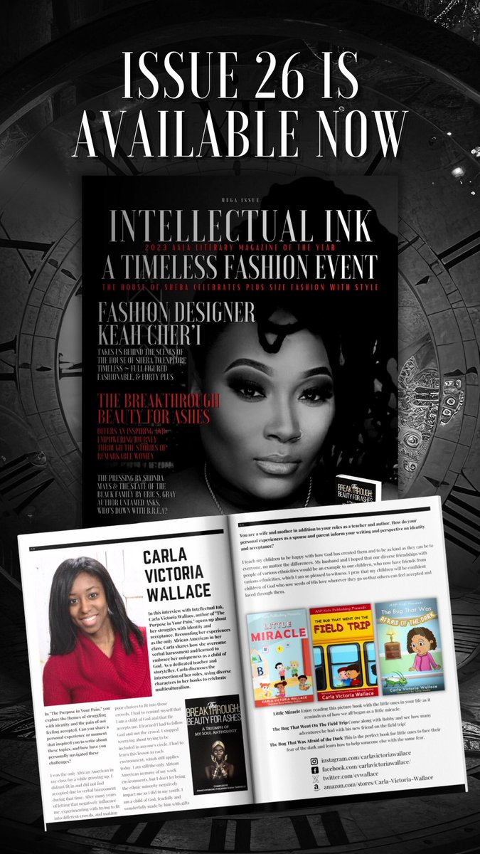cvwallace's tweet photo. I’m grateful for the opportunity to have been interviewed by Julia Press Simmons in her new magazine issue https://t.co/Ed4wuDuoEw #AuthorsOfTwitter #readersoftwitter #Readerscommunity https://t.co/62IH84HtvM