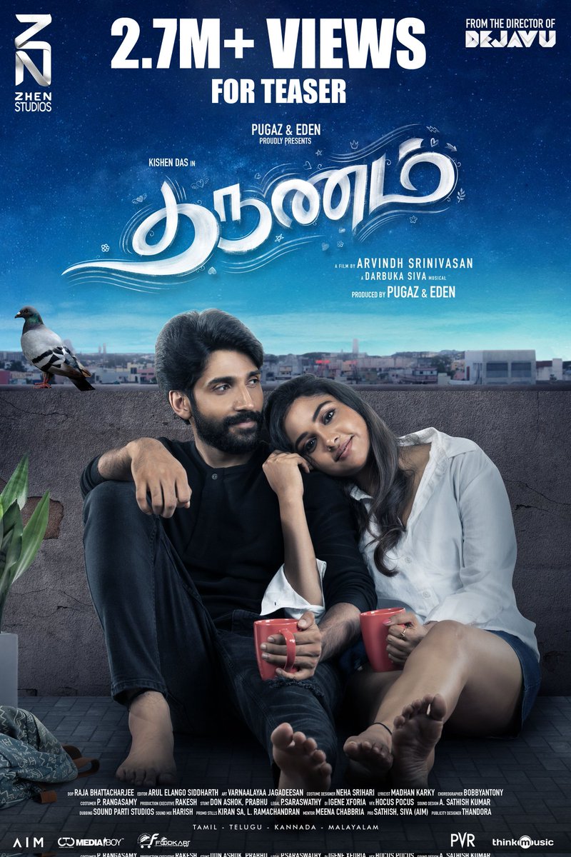 ZHEN Studios (@zhenstudiosoffl) on Twitter photo Reached 2.7M+ hearts & Trending on YouTube ❤️
#Tharunam Teaser ▶️ youtu.be/0MUkiOvnRaI
*ing <a href="/kishendas/">Kishen Das</a> <a href="/smruthi_venkat/">smruthi venkat</a>
Produced by <a href="/zhenstudiosoffl/">ZHEN Studios</a>
Film by <a href="/dirarvindh/">Arvindh Srinivasan</a>
A <a href="/DarbukaSiva/">Darbuka Siva</a> Musical
<a href="/Bala_actor/">Bala saravanan actor</a> <a href="/pugazoffl/">Pugazh</a> <a href="/Edenoffl/">Eden R</a> <a href="/RajaBhatta123/">Raja Bhattacharjee</a> <a href="/editorsiddharth/">Arul E Siddharth</a> <a href="/_PVRCinemas/">P V R C i n e m a s</a> Reached 2.7M+ hearts & Trending on YouTube ❤️
#Tharunam Teaser ▶️ youtu.be/0MUkiOvnRaI
*ing <a href="/kishendas/">Kishen Das</a> <a href="/smruthi_venkat/">smruthi venkat</a>
Produced by <a href="/zhenstudiosoffl/">ZHEN Studios</a>
Film by <a href="/dirarvindh/">Arvindh Srinivasan</a>
A <a href="/DarbukaSiva/">Darbuka Siva</a> Musical
<a href="/Bala_actor/">Bala saravanan actor</a> <a href="/pugazoffl/">Pugazh</a> <a href="/Edenoffl/">Eden R</a> <a href="/RajaBhatta123/">Raja Bhattacharjee</a> <a href="/editorsiddharth/">Arul E Siddharth</a> <a href="/_PVRCinemas/">P V R C i n e m a s</a>
