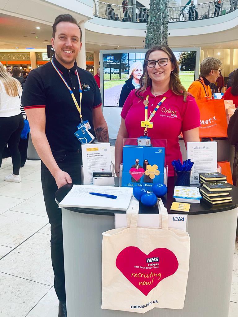 Recruitment event at Bluewater Shopping Centre - find out about career opportunities in Oxleas! #GreatPlaceToWork. #HSJ Trust of the Year 2023 #SundayTimes Best Place To Work 2023 @T0MGREENSLADE