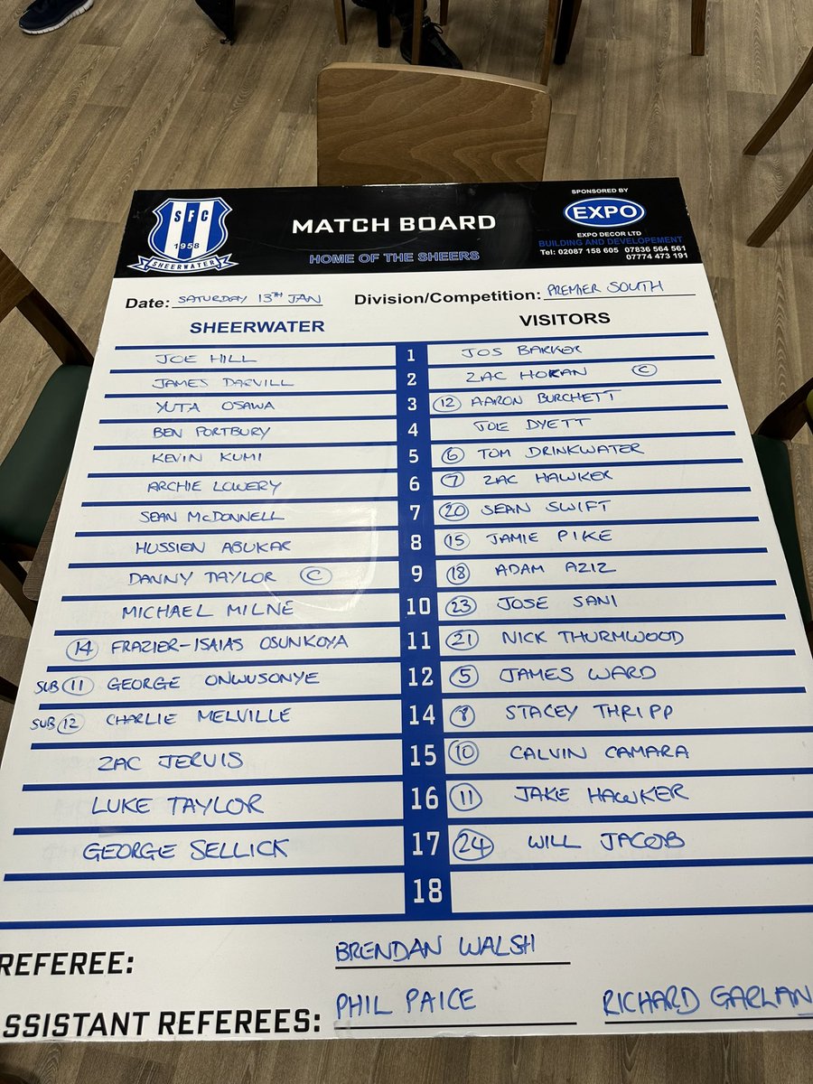 Sheerwaterfc's tweet photo. Todays line up against @KnaphillFC 

#upthesheers https://t.co/rN822IhV6n