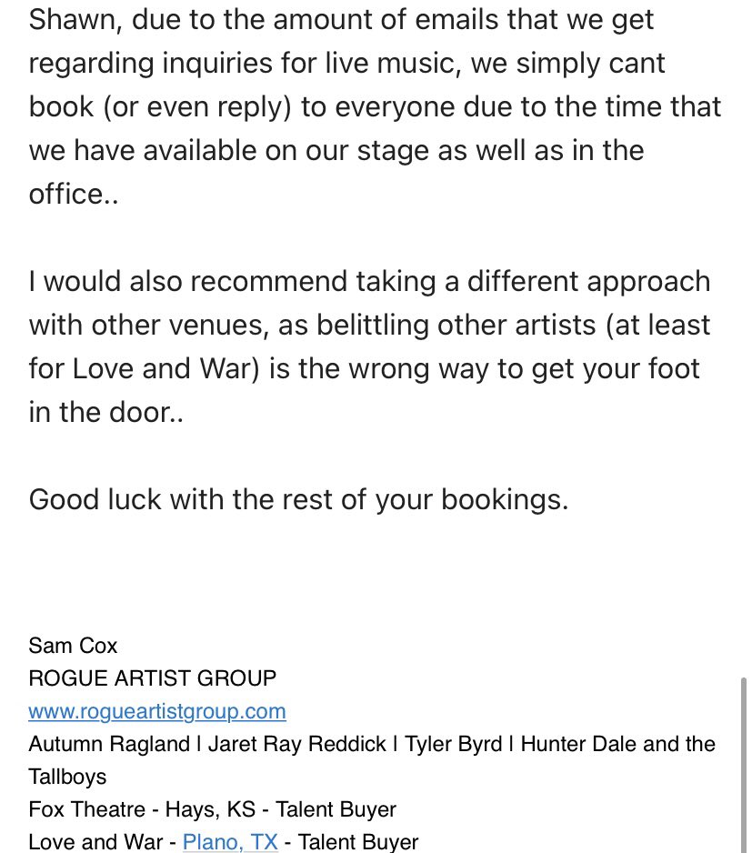 IMG_Podcast's tweet photo. “How to not get yourself booked 101” https://t.co/qvTGnG3kjv