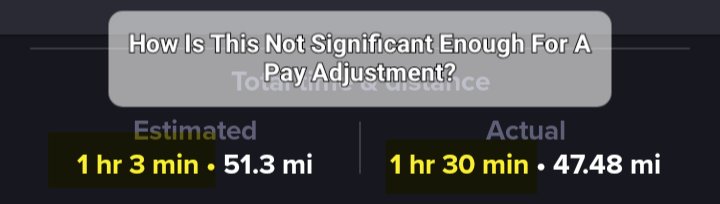 RationalDriver's tweet photo. @lyft Putting the winter freeze on driving for you until rides like these start getting adjusted.  No worker should have their time not compensated for.  #Lyft #WageTheft https://t.co/TSKtm1Mktt