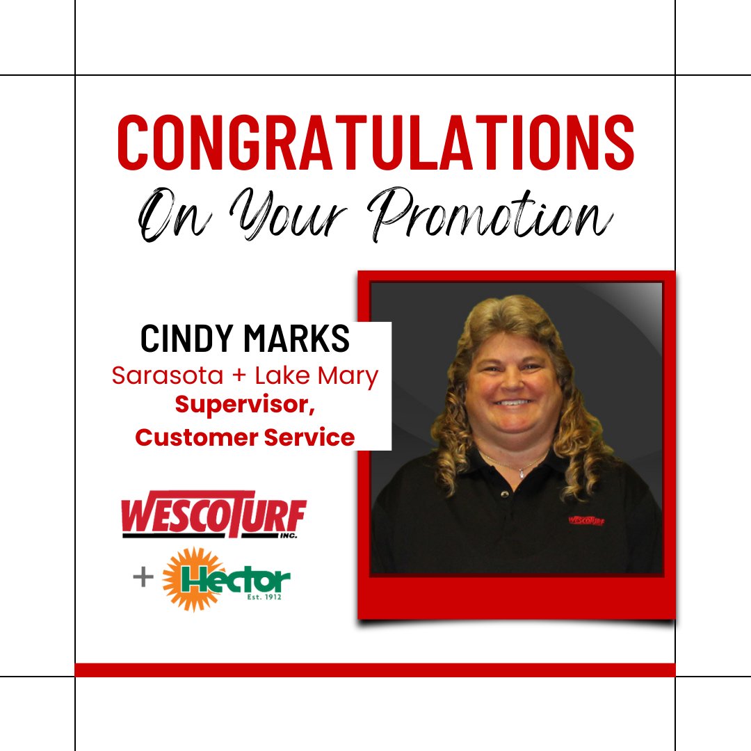 wescoturf's tweet photo. Congratulations Cindy!
#toro #wescoturf #hectorturf #promotions #whywesco #customerserviceteam https://t.co/qbC5GdHUuS
