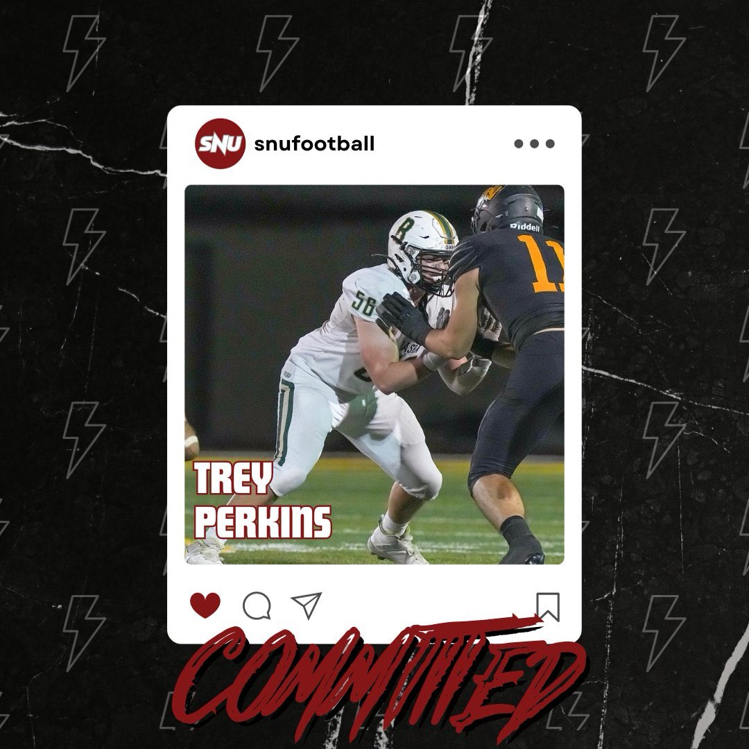 Had a great couple of conversations with <a href="/Datcoachwest/">Datcoachwest</a> and eager to announce that I have received an offer to play football. With that, I am also extremely blessed to announce my commitment to Southern Nazarene University to continue my education and football career@SNUFootball