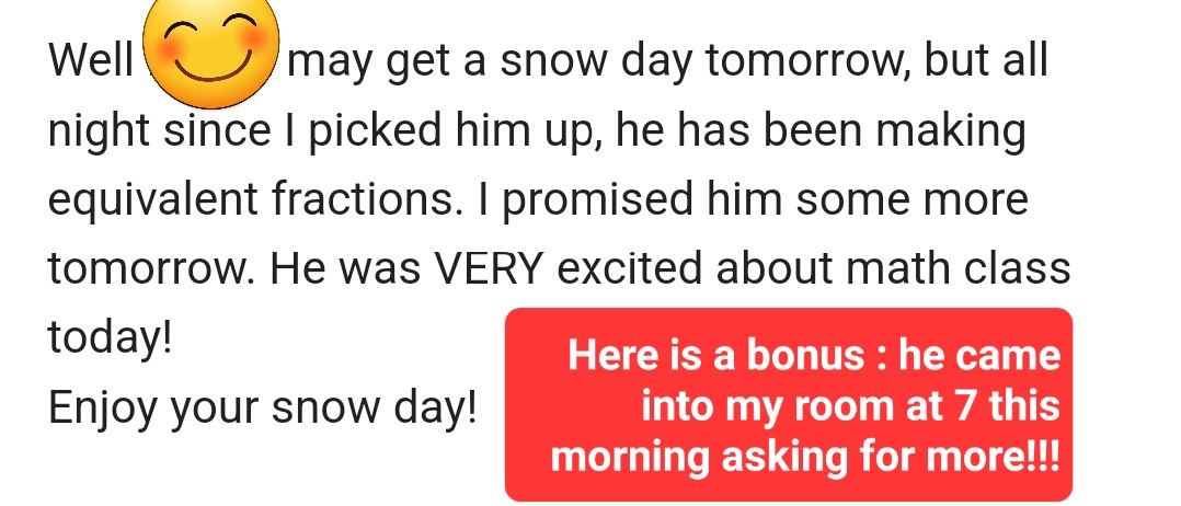 salmon_d95's tweet photo. I had the best email from a parent during our snow day yesterday. So much of what we teachers do is backed by data and research and best practices, which is all important. But, this is the sweet spot we don't often see and can't measure.  #empowerD95 https://t.co/ZaQ3EIMalB