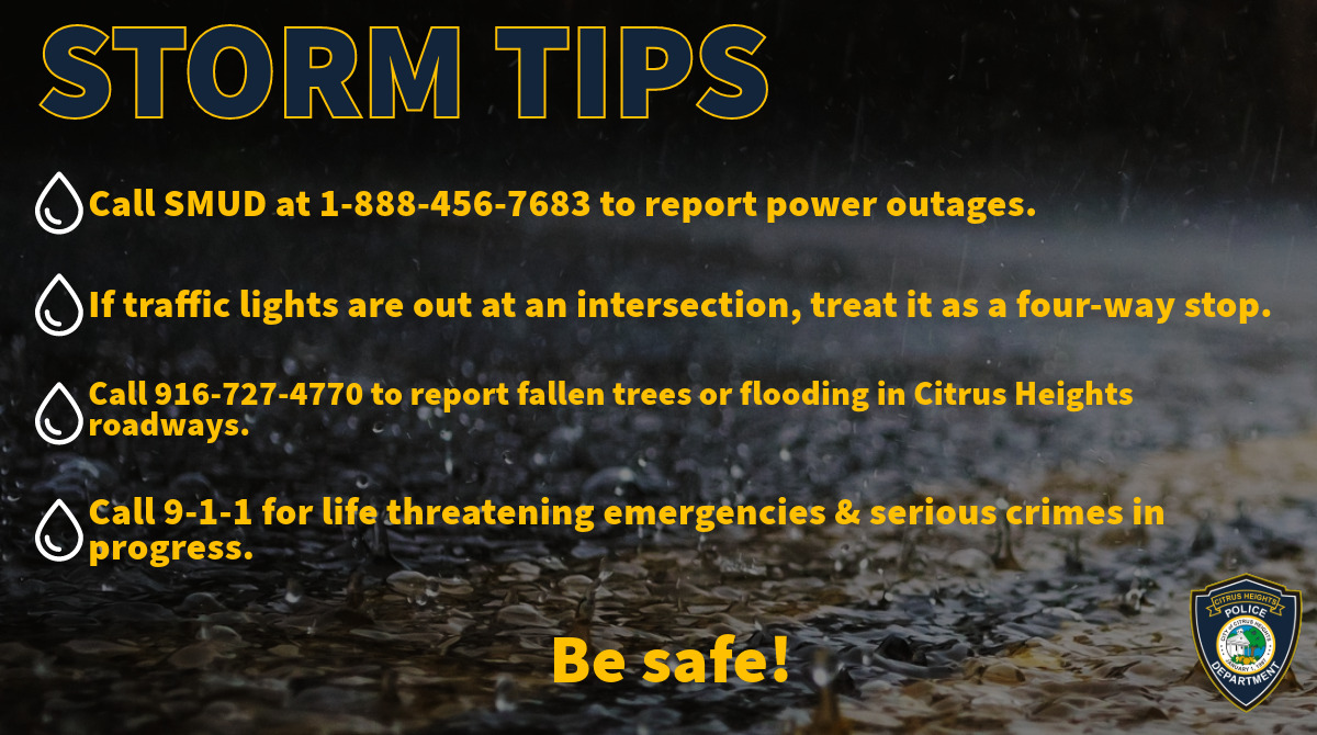 citrusheightspd's tweet image. It may be a little windy 💨&amp;amp; rainy 🌧 today so just a reminder to drive safe! 🚓 #stormtips #besafe