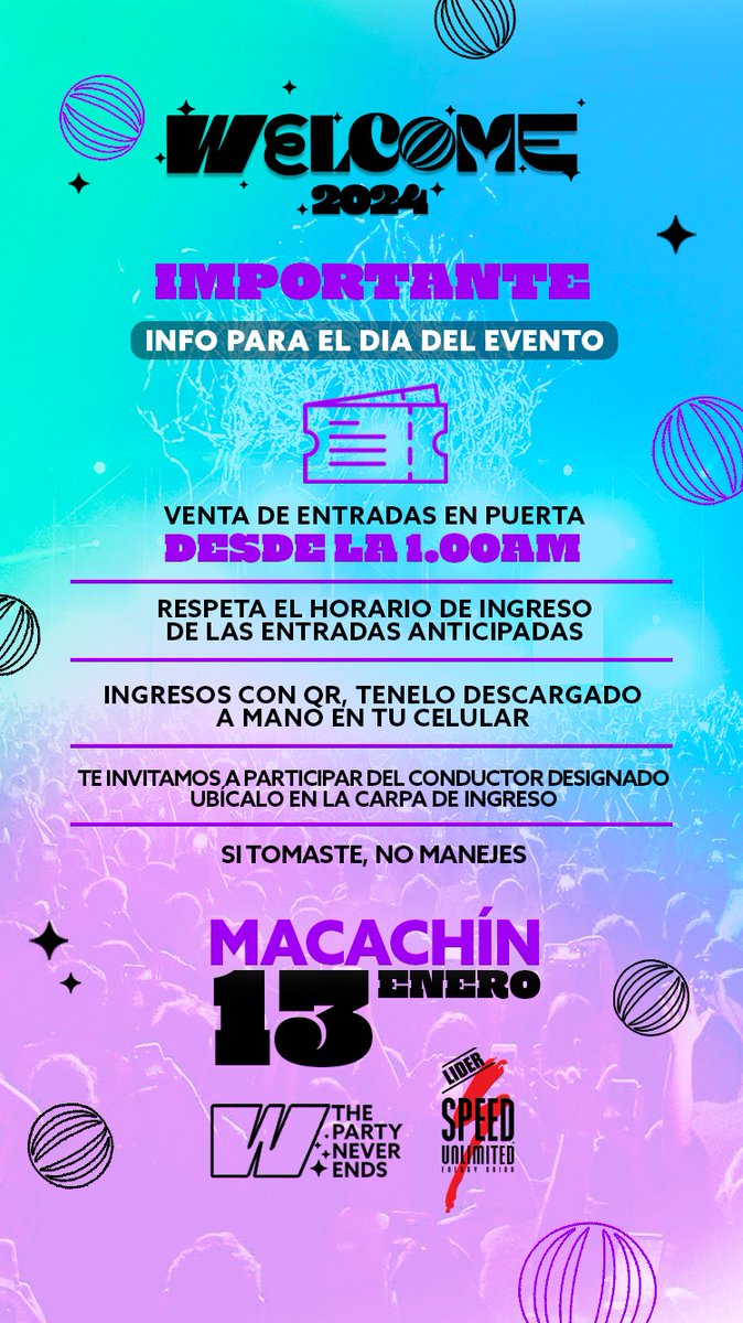 ¡Ya llegó la mejor fiesta del verano a Macachín, #WelcomeFest !

Tené en cuenta la información importante para hoy‼️

#WelcomeFest
#Macachín