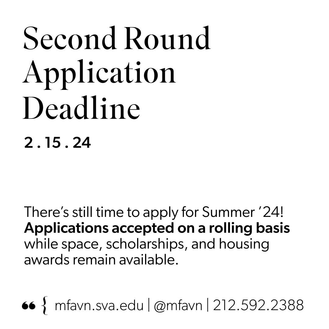 MFAVN's tweet photo. Find your voice and tell your story at MFA Visual Narrative–Applications for Summer 2024 are still open! https://t.co/BUw9BuPC34