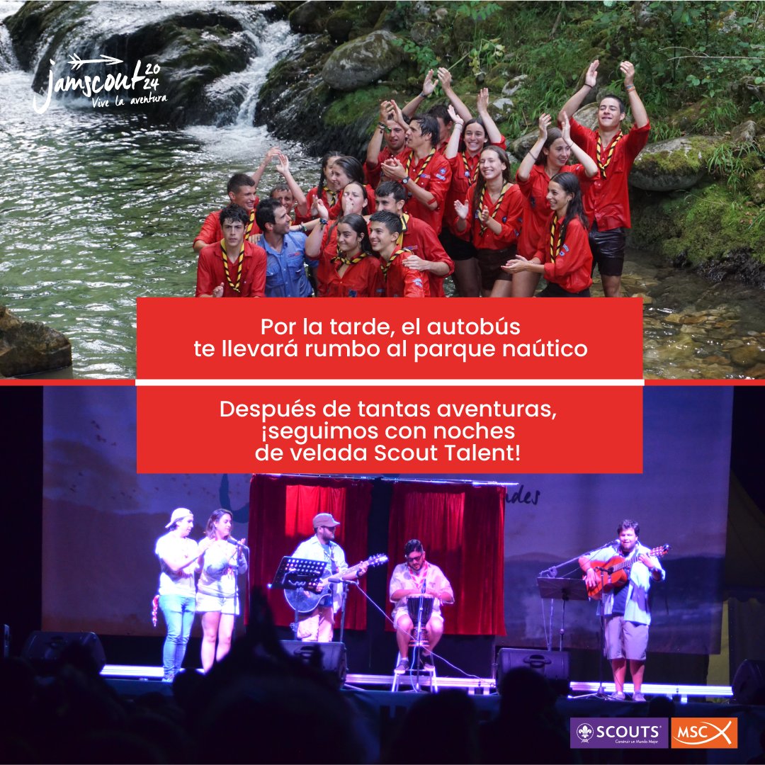 scouts_msc's tweet photo. 🏞️ ¿Cómo será un día en el Jamscout 2024 para las y los pioneros? 🏞️ 

Desde jornadas llenas de energía y marcha, tardes de aventura y noches de velada Scout Talent. ¡La aventura no tiene fin! 🌟

Inscríbete en https://t.co/1fKoP9Wc9c https://t.co/K0ElKJJr6g
