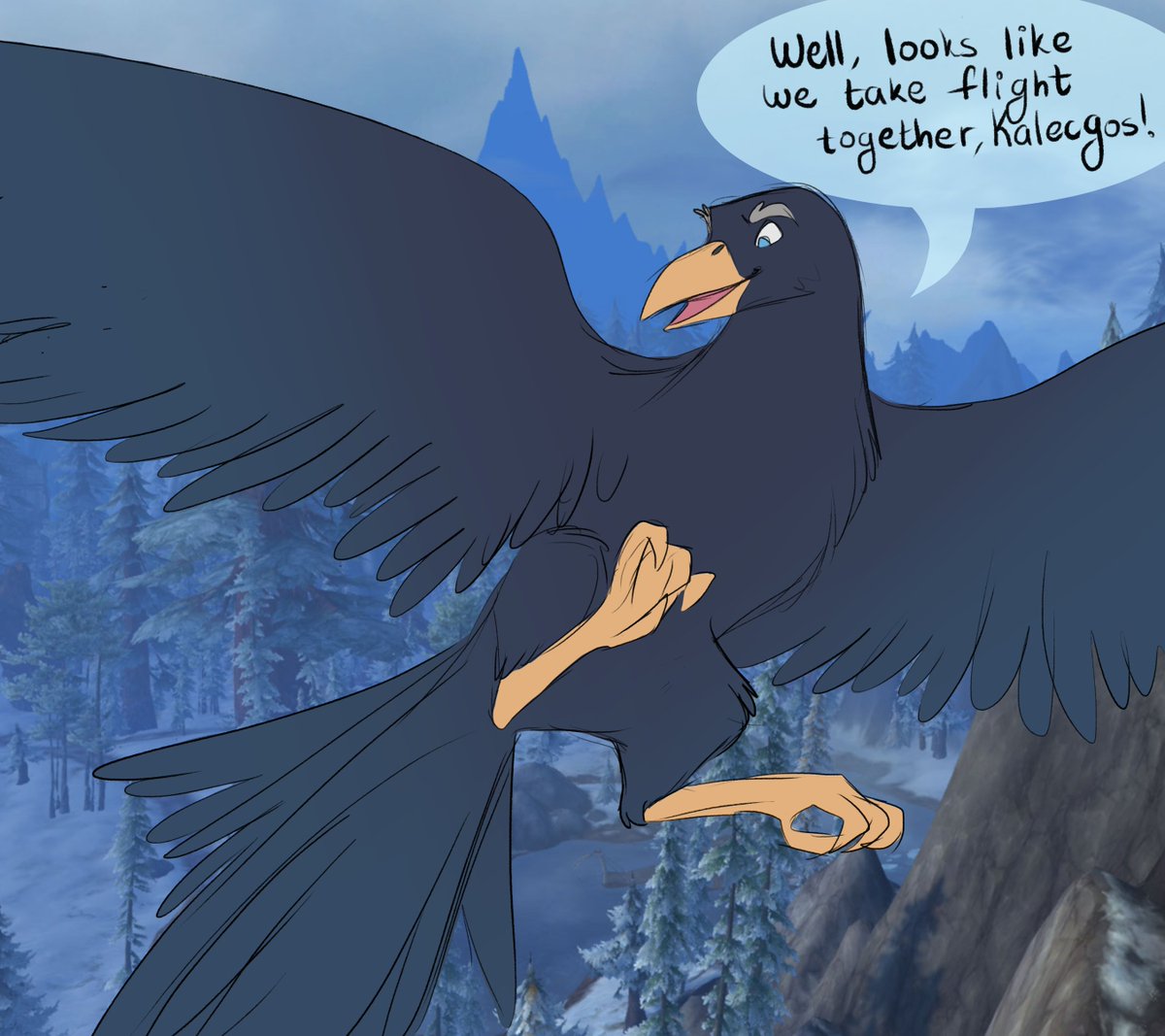 skymagpie's tweet photo. Khadgar and Kalecgos disney animal doodles? More likely than you think! (I love these two they have a fun dynamic) 
#worldofwarcraftart https://t.co/5gRXRSbYk1