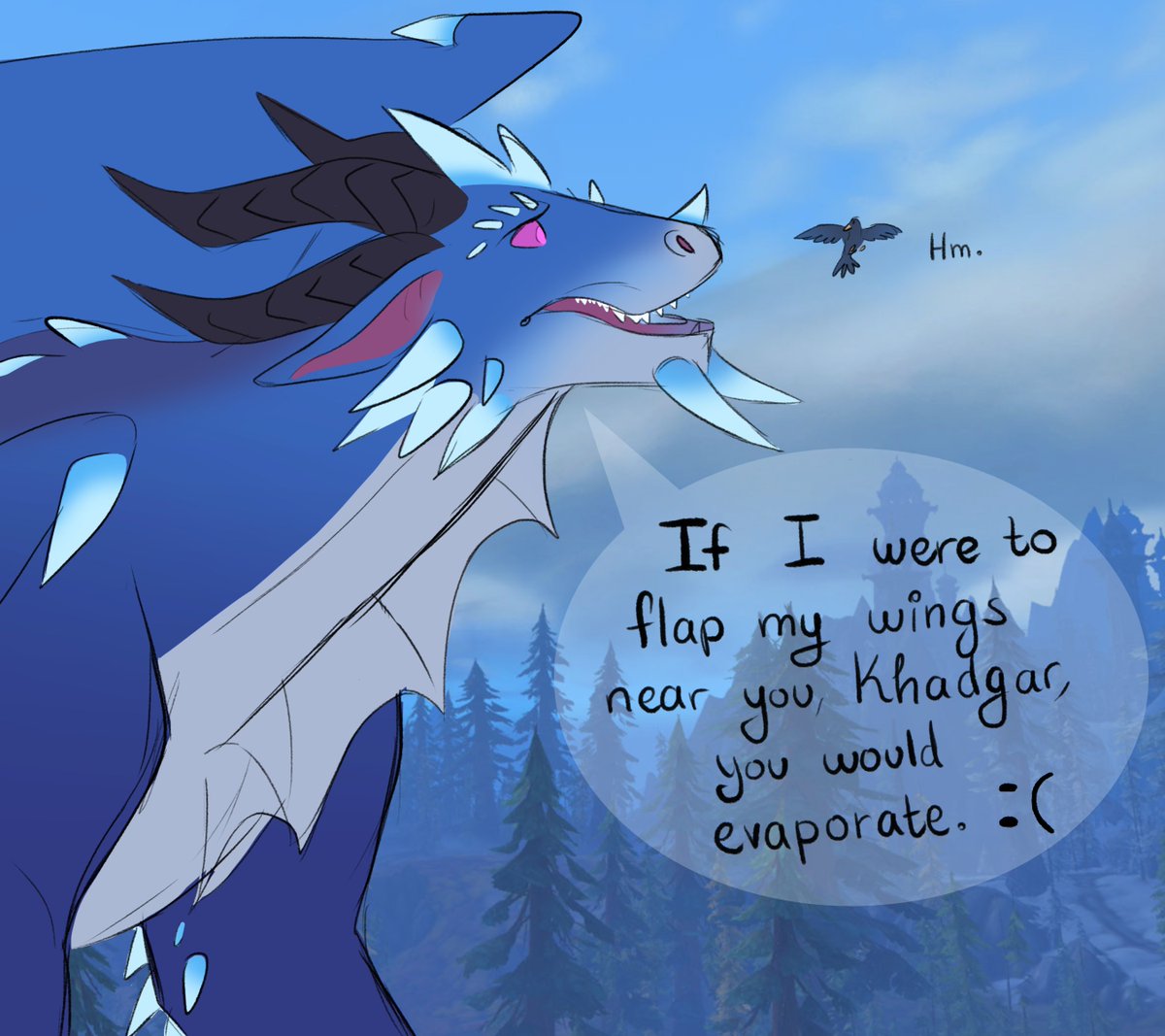skymagpie's tweet photo. Khadgar and Kalecgos disney animal doodles? More likely than you think! (I love these two they have a fun dynamic) 
#worldofwarcraftart https://t.co/5gRXRSbYk1
