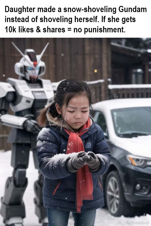 I don't think she's going to get the likes and share she needs. How do you think she should be punished?

#snowpocalypse #snowday #snow #gundam #gunpla #snowsculpture #sculpture #aiart #gundamwitchfrommercury #gundamaerial #gundamwfm #G_Witch #水星の魔女