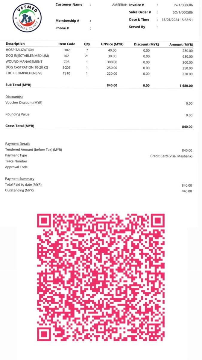 tunksamrh's tweet photo. DONATIONS NEEDED FOR MY STRAY DOG, TOMMY 🙏 I have been taking care of a group of strays, one of them went missing and came back really weak with injuries + abscess filled with pus. Total bill is RM1.7k including neutering cost. Bill and QR code included, appreciate any amount 🥹 https://t.co/nfkijZGkyx