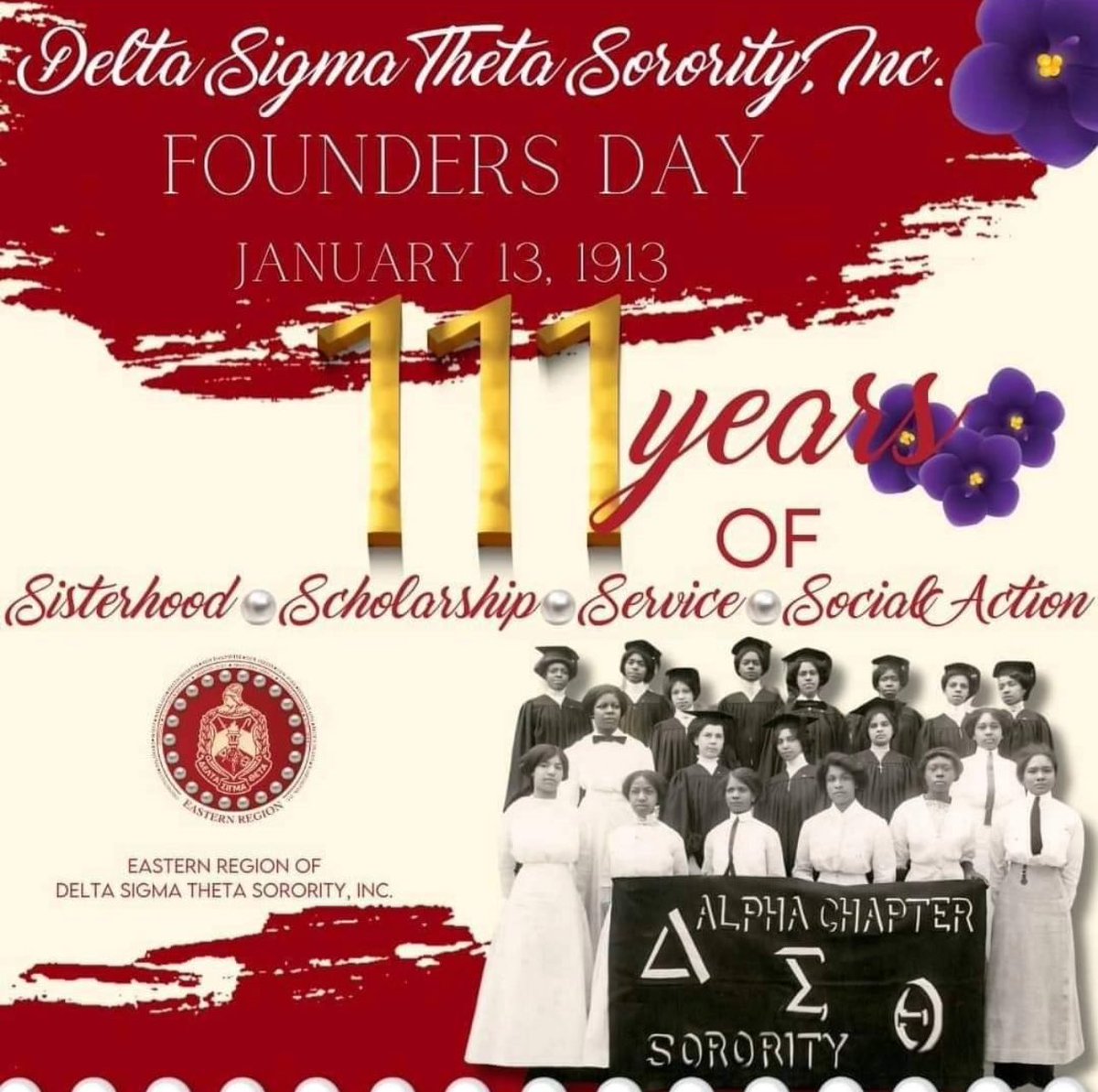 Monique_Knows's tweet image. Intelligence is the Torch of Wisdom…Happiest Founders’ Day to all my sorors of Delta Sigma Theta Sorority, Inc. #aoml  #jcsu #24 #spr00
Celebrating 111 Years of Scholarship, Sisterhood, and Service #DST1913 #DST111
