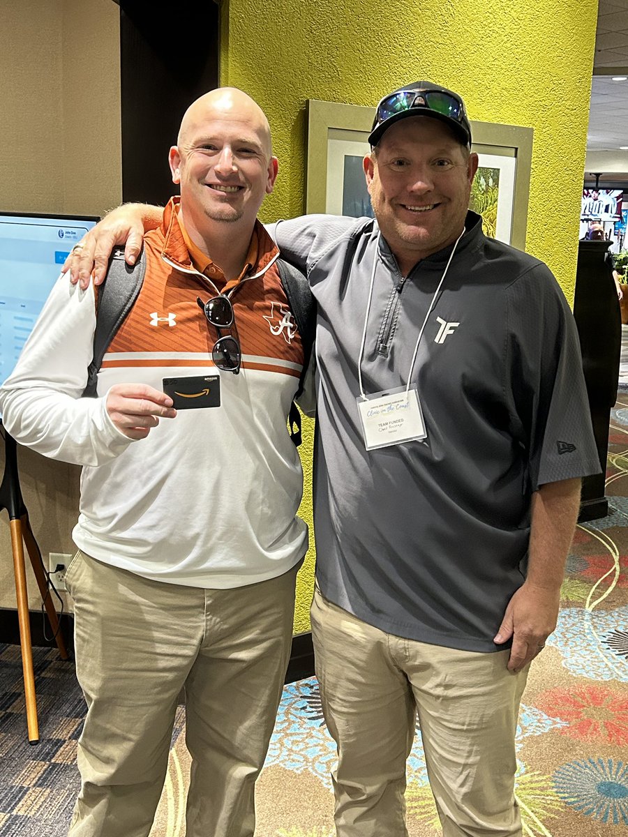 FreytagCoach's tweet photo. Congrats to Coach Cox from Alice on winning our @Team_Funded Raffle drawing. Coach Cox is one of the best coaches in the business. If you are in need of a fundraiser hit us up. Great clinic ran by the @cbcatx1
#Teamfunded https://t.co/q77V377MUJ