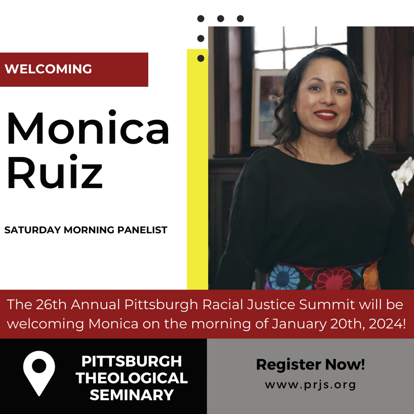 justicepgh's tweet photo. Monica Ruiz of Casa San José, will be a panelist at the Summit on January 20th! She has degrees in Social Work, and completed the Lead Now Pittsburgh fellowship, a transformational leadership program for the civic sector.
Register at https://t.co/shOb5rM5fY
#PRJS2024 https://t.co/wJNgrf7KSp