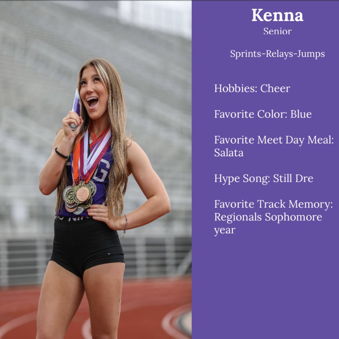 PNGTrack_Field's tweet photo. Track szn is finally here! Let’s meet our returners, starting with our seniors! 💜🤍 https://t.co/ftnKvaKlzx