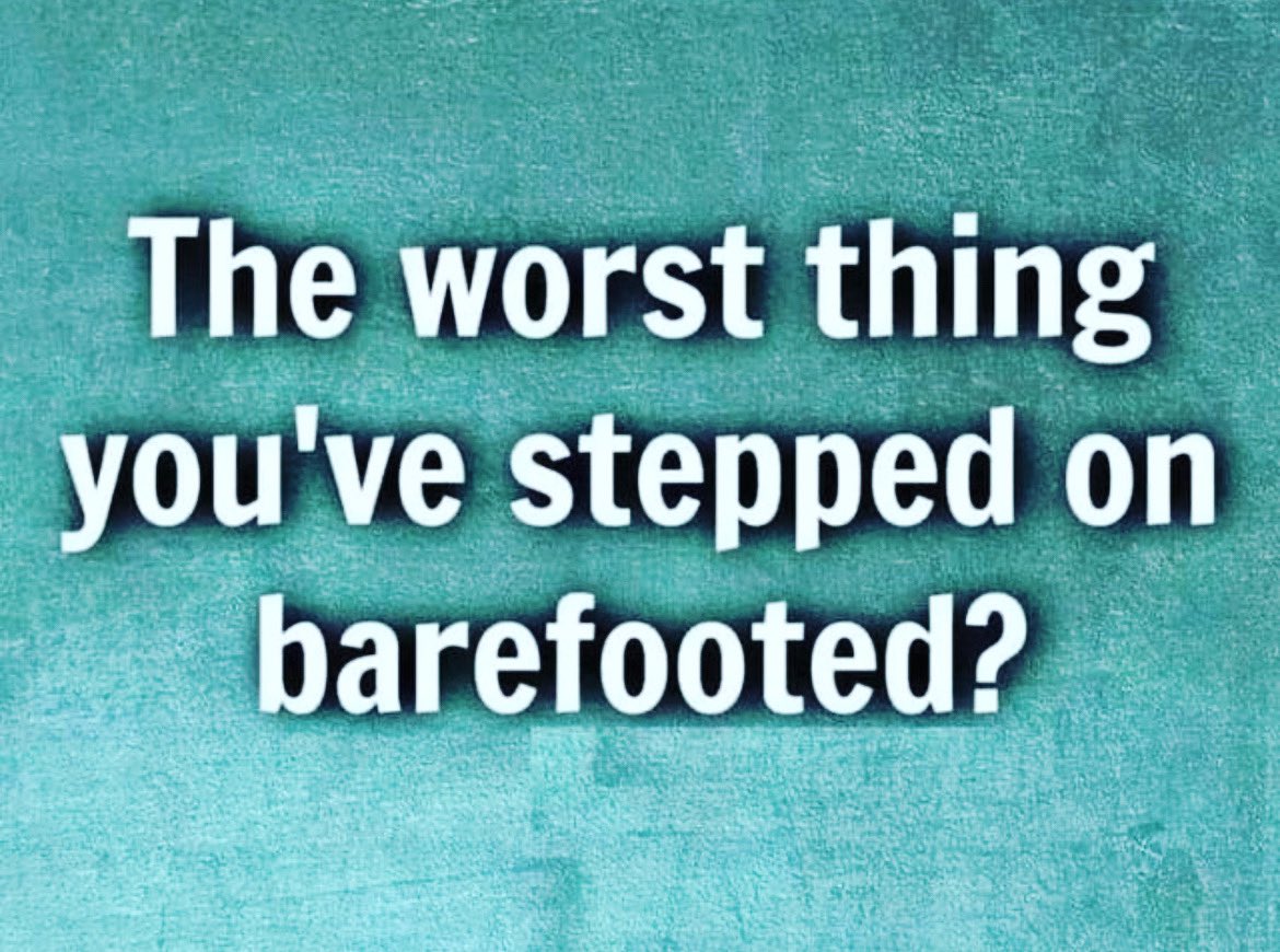 This should spark some funny memories for you all! Jess: Ok… so one of our cats threw up & I found out the hard way!! Cara: being barefoot in the ocean & things wriggle 😖