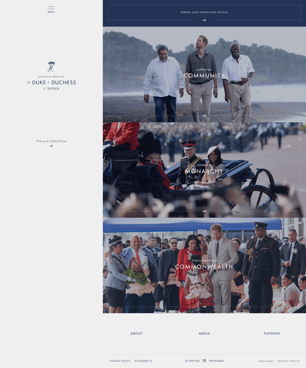 Discover a beautiful #WordPress website: The Official Website of the Duke and the Duchess of Sussex beautifulpress.net/website/the-of… #Institutional