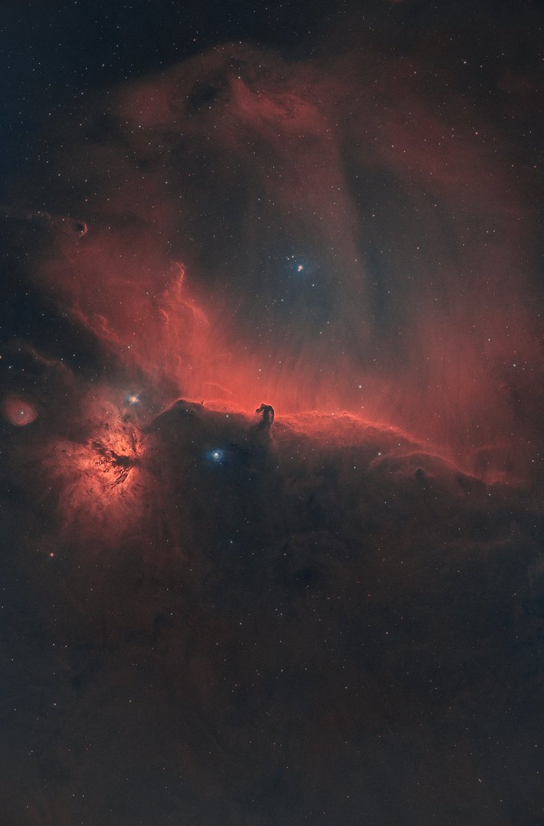 Captured a few hours on the Horsehead and Flame Nebula in HOO #Astrophotography #astrophotography