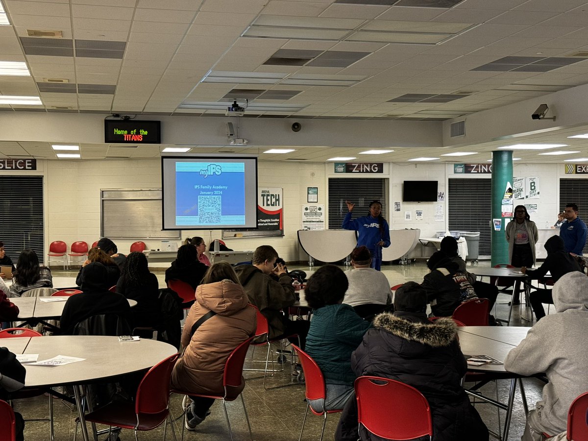 dodd_austin's tweet photo. Shout out to family members who attended @IPSSchools #FamilyAcademy today to learn about the robust #Postsecondary opportunities in our middle & high schools! #EarlyCollege #CTE #InternationalBaccalaureate #SeamlessAdmission #DualCredit #Employment #Enlistment #Enrollment #Xello https://t.co/se3F6dYkFi