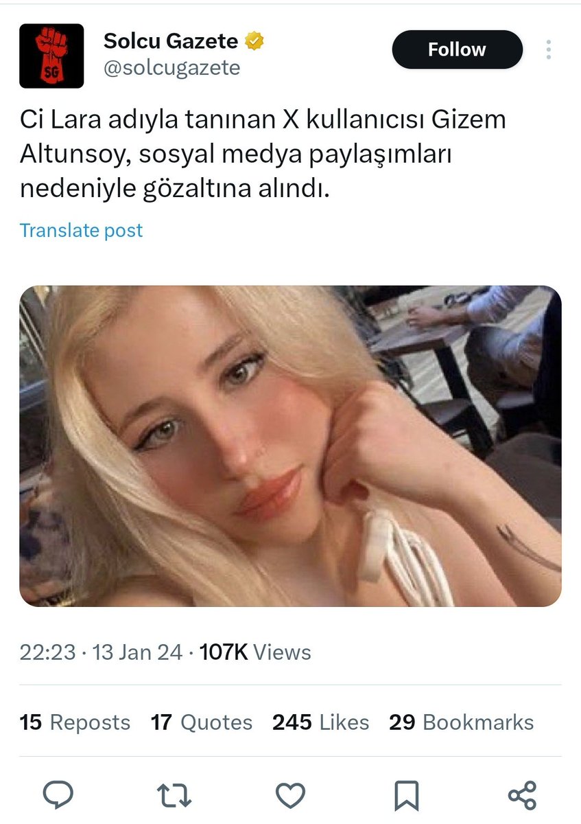Bakın bu AKP'li hesabı 100 kez paylaştım, takip etmeyin şunu. Kadın gözaltında değil, bu sadece bunun gibilerin istediği bir şey.
