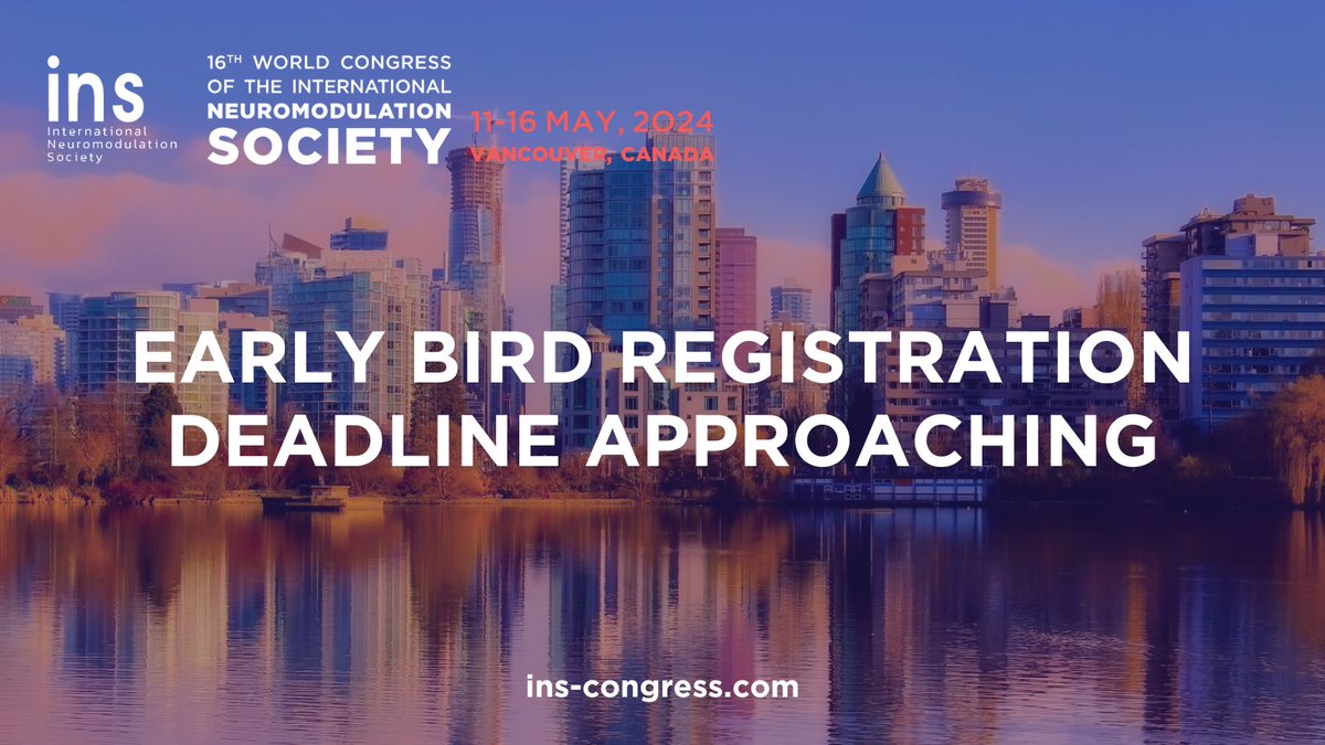 📢 Only one month left until Early Registration closes! 🌐 Register now and get the chance to explore cutting-edge research, engage with experts, and shape the future of our dynamic field: ins-congress.com/register/ #INS2024 #neuromodulation