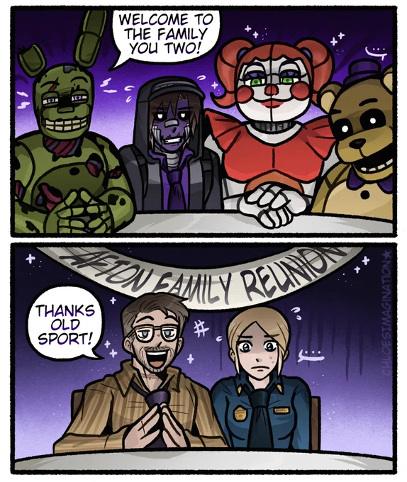 The FNAF game Aftons are a bit more intense,,