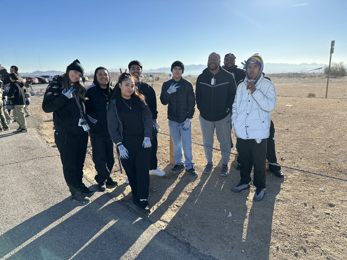 Now talk about champions of the morning! This morning our teens from our New Directions for Youth program collaborated with Wetlands: Hands On! (W.H.O.) to help clean up Sunrise Trailhead on the Southeast of Las Vegas! #NewDirections #ServiceToCommunity