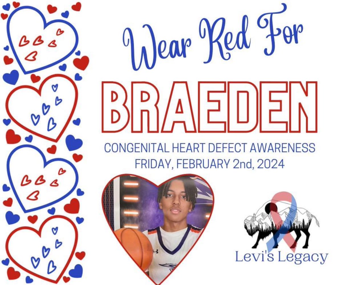 Carr254's tweet photo. Mark your calendars, WEAR RED DAY will be here before we know it! ❤️💙 #WearRedForBraeden #chdawareness #CoA #BAVD https://t.co/UT87lDqHiC