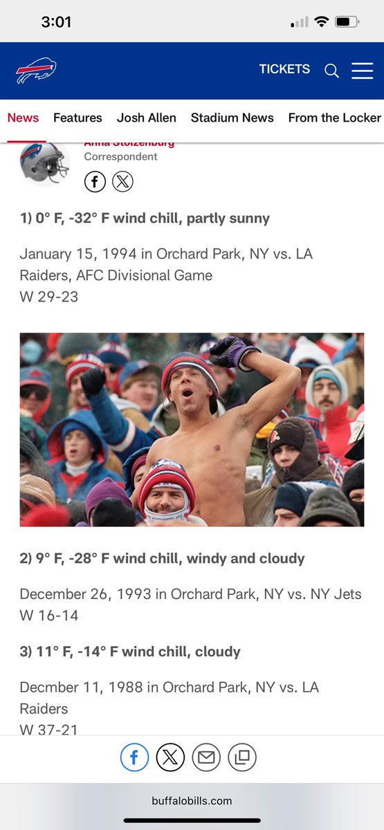 buffalo_beth's tweet photo. @FinsPhanatics 👇🏼Top 3 coldest games Bills played. Anyhow, the game is canceled due to white out blizzard conditions affecting travel. Those princess Bills have played many a frigid game my guy. Check out the temp from our perfect offensive game against NE in 2022. https://t.co/CA6AGRAftp