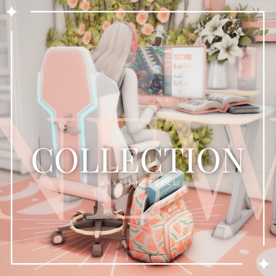 xxtinkerbell's tweet photo. Aesthetic Gamer Collection 🤍✨

This is my very first time recoloring in The Sims 4! I worked so hard on this set and i love the way it came out, this gamer setup includes 6 items and each item comes in 10 matching swatches. 

Now available for free on my patreon 😝 https://t.co/ymrQPMDenl