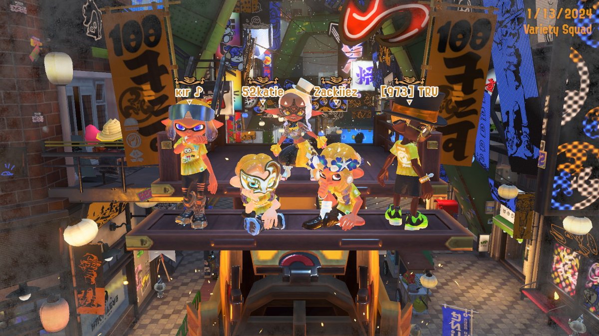clefairy52's tweet photo. Celebrating my first ever 100x victory! I wish my fellow sea creatures a very merry Frosty Fest! Go Team Family! #Splatoon3 #NintendoSwitch https://t.co/g6bPserngK