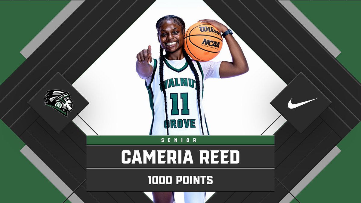 goladywarriors's tweet photo. Congrats to our Senior PG, @CameriaReed, who achieved 2 milestones last night! 

1) 1,000 Career Points
2) 2nd Leading Scorer in Program History 

We are so proud of you!! Keep making history at Walnut Grove High School 🏀💚 https://t.co/T7fZluA8S7