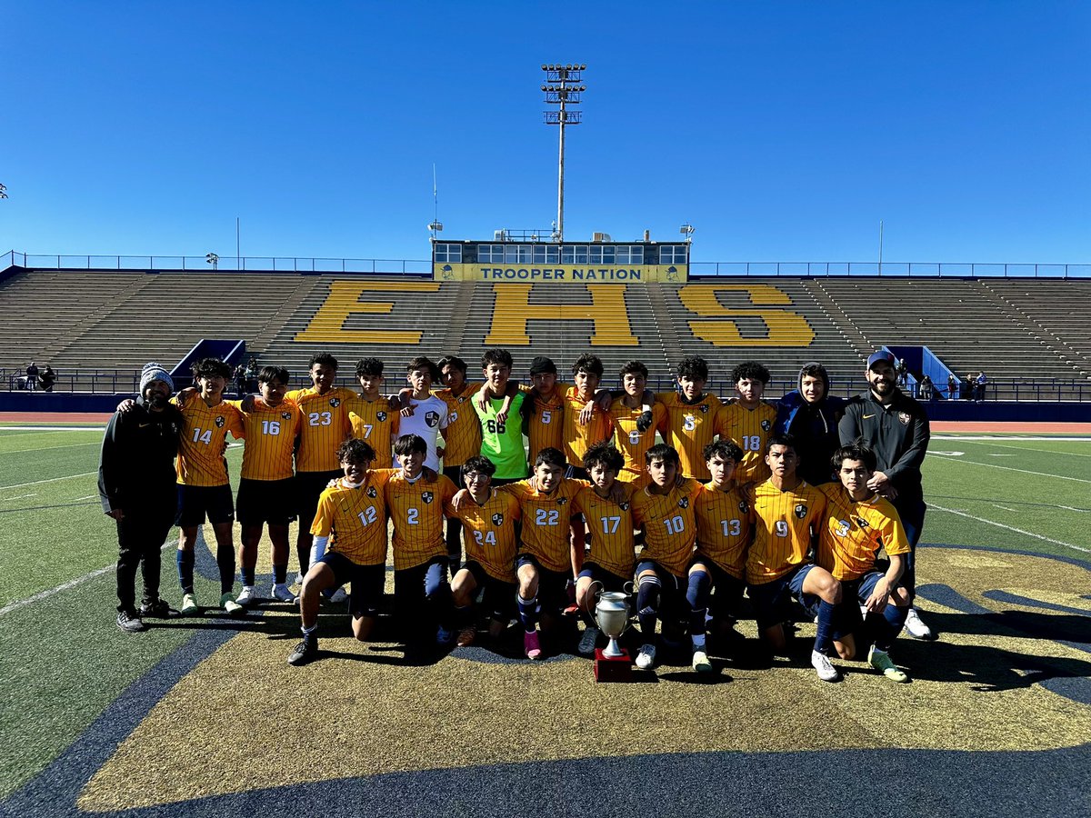 ehs_mensoccer's tweet photo. 2024 YISD|EHS Tournament Results

Fabens 6-0 (W)
Del Valle 0-0 (W-PKs)
Andress 2-1 (W)

Tournament Champs 🏆 
#GoTroop | #TrooperNation

@Fchavezeptimes | @YISDAthletics1
@50_50Pod | @LethalSoccer
@EHSCoachLopez | @Btorres_EHS 
@EastwoodSports https://t.co/OQx91U83zD