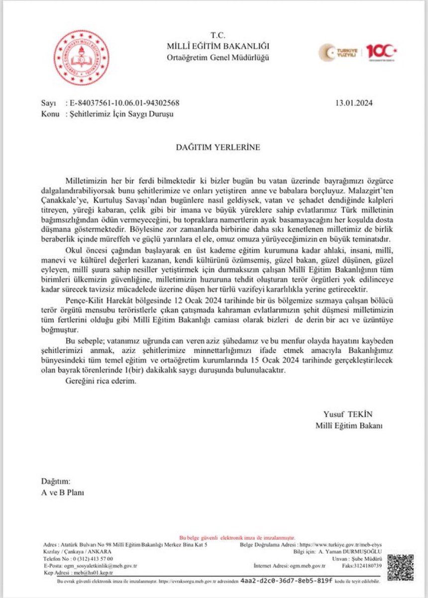 "Şehitlerimiz İçin Saygı Duruşu"

  Aziz şehitlerimize minnettarız. 🇹🇷🇹🇷