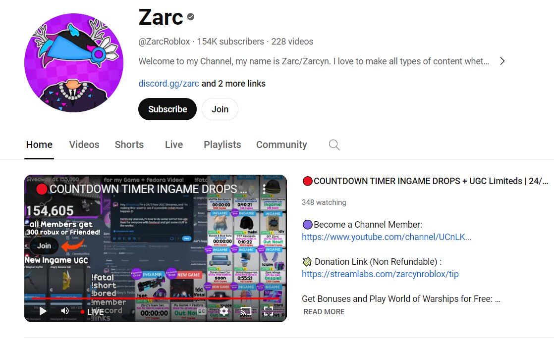 Zarcyn1's tweet photo. Hey @freshcut I'm a 24/7 Free UGC Streamer, and I'm making this tweet to see if a possible collab could happen :D

Heres my YT, I'd love to do some sort of free ugc item for everyone with freshcut and get some stuff in the works! my discord is zarcyn1 and you can also dm me here https://t.co/ga60ZIzzYY
