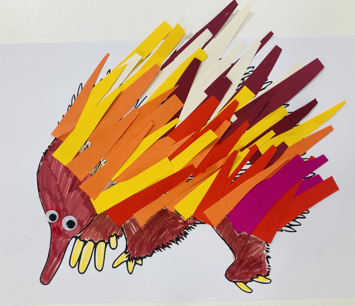 kate_regester's tweet photo. I've been having fun this week educating kids about #echidnas through art! Hers some of their great work! https://t.co/bf5oupEJg4