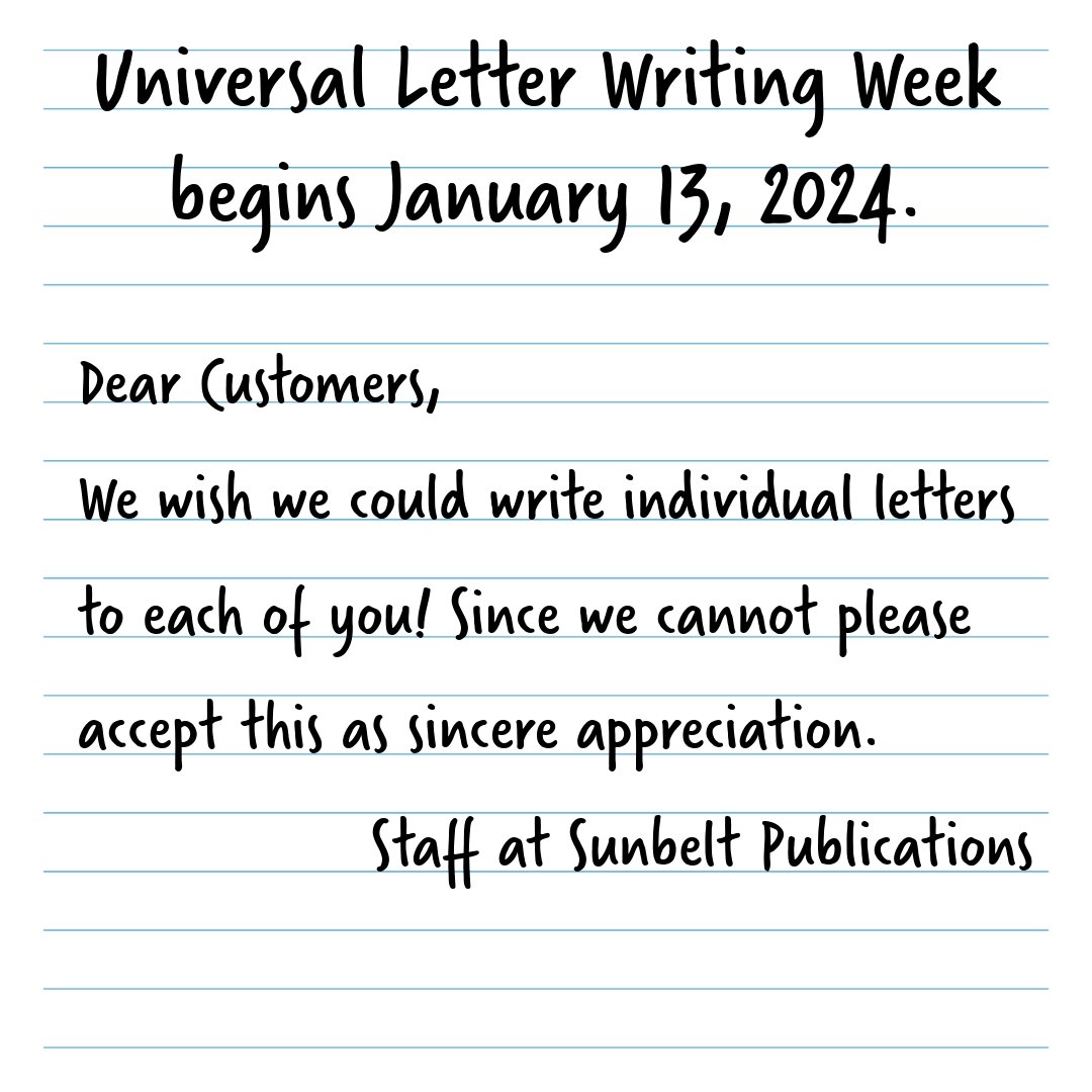 sunbeltpub's tweet image. #UniversalLetterWritingWeek, #Sunbeltpub